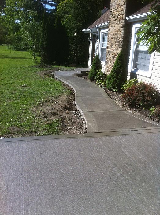 Concrete walkway and drive